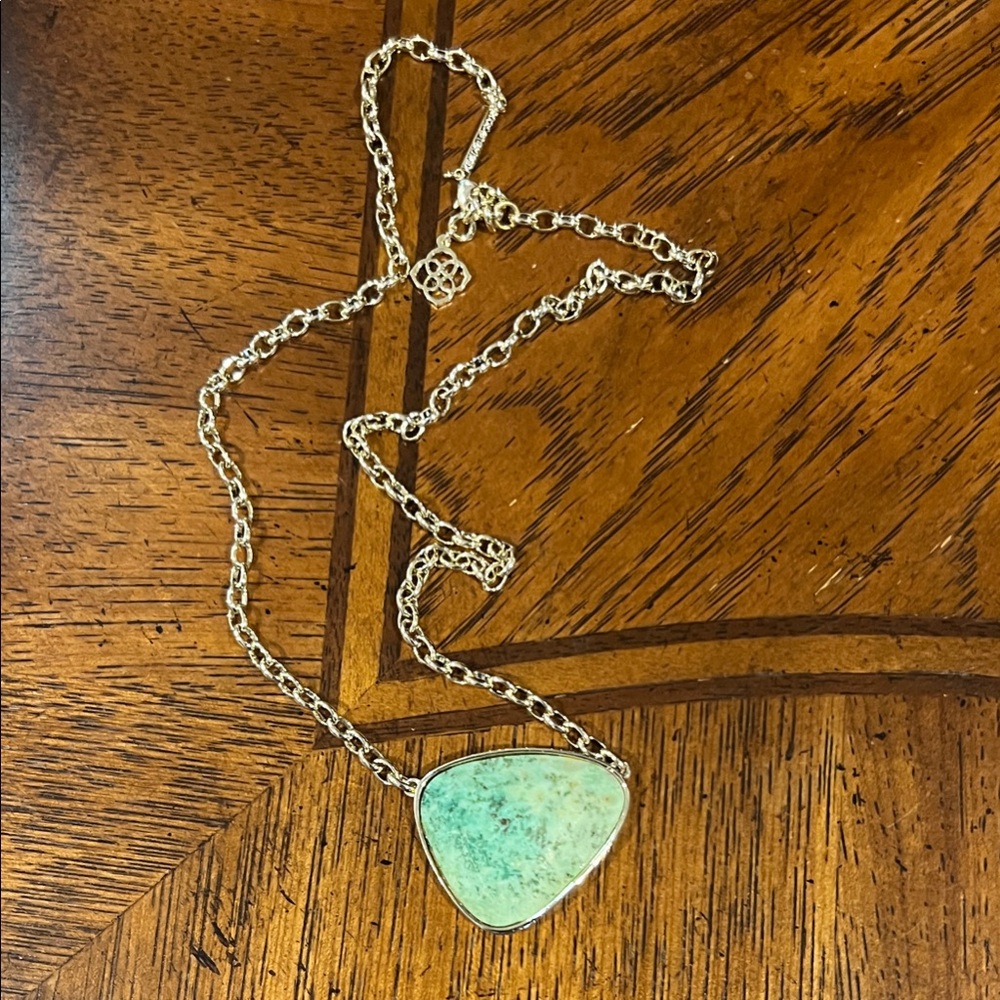 Kendra Scott Gold Necklace with Turquoise Pendant